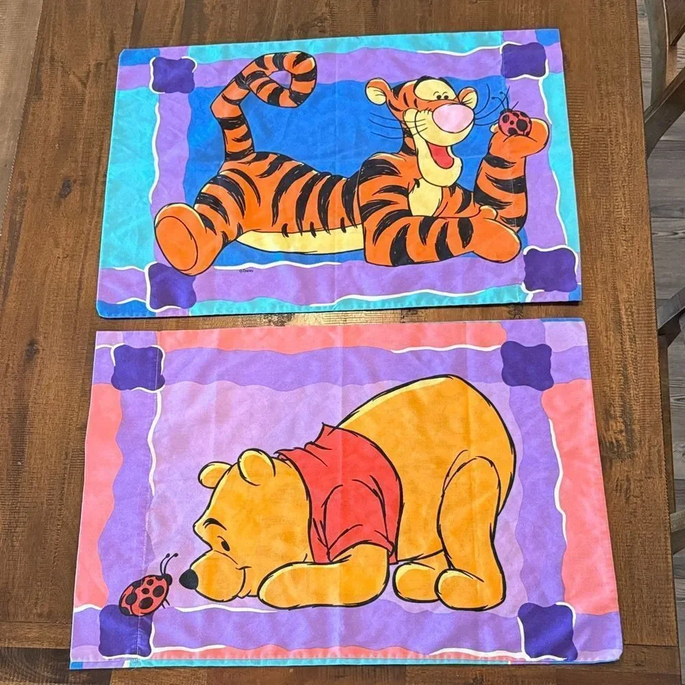 Vintage Winnie the Pooh and Tigger standard pillowcase set